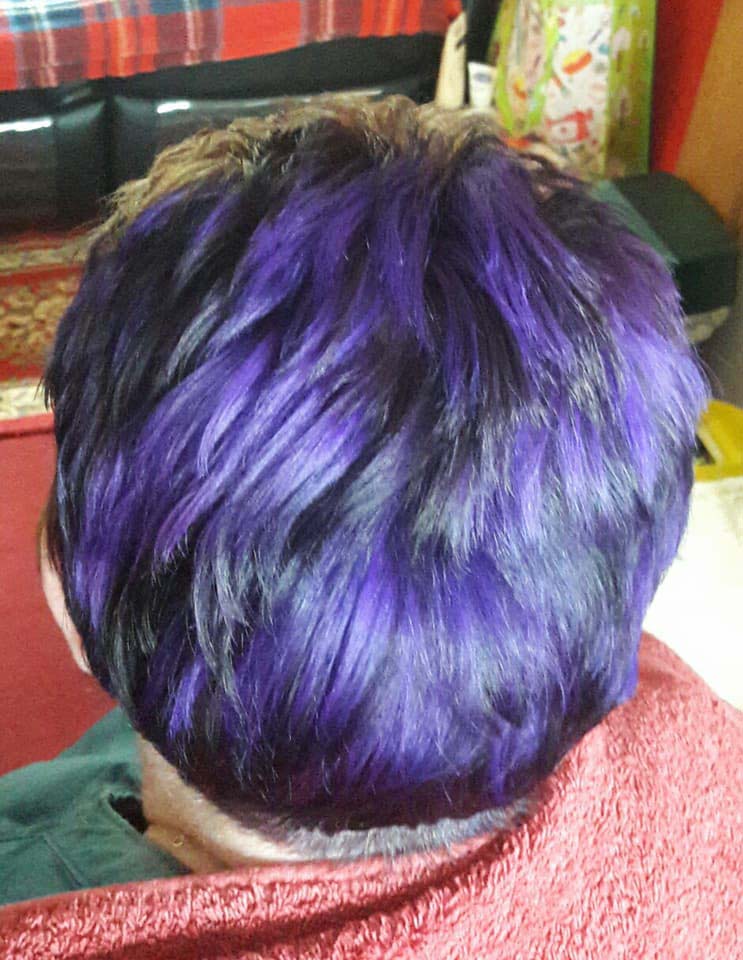 Purple hair colouring
